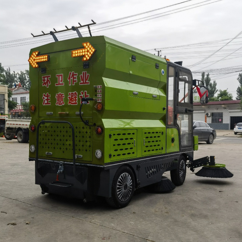 Electric Multifunctional Road Sweeper | Compact Ride-On Street Cleaning Machine