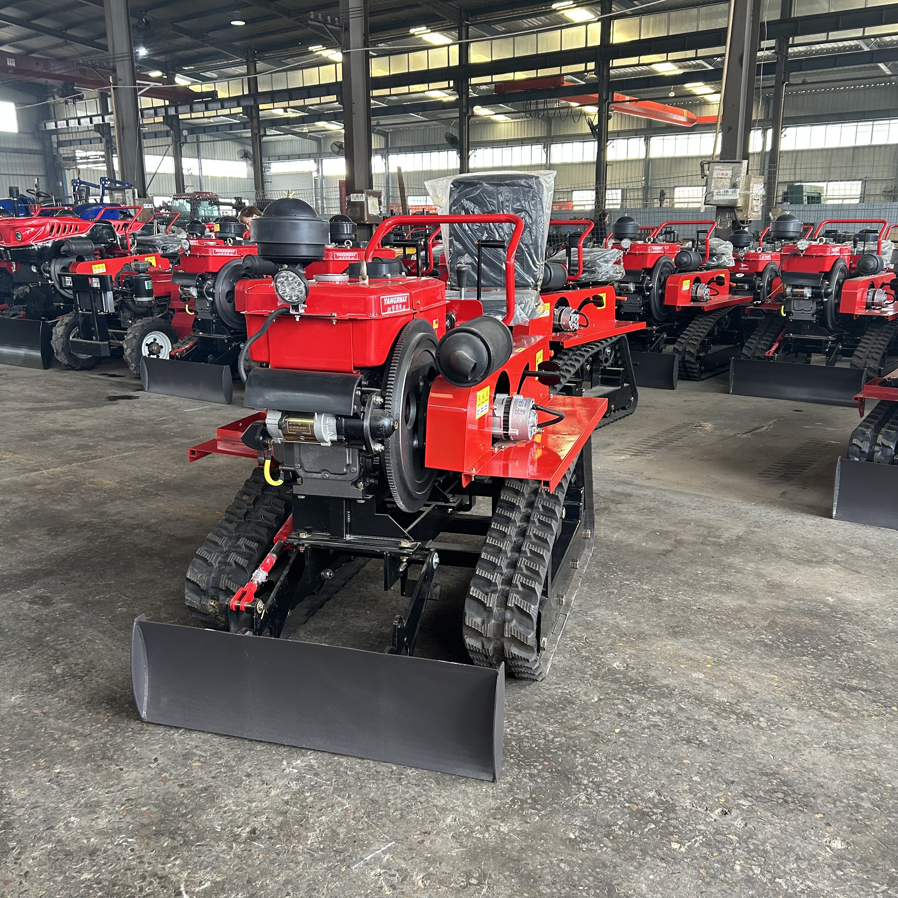 Mini Crawler Tractor with Dozer Blade | Compact Farm Power Tiller