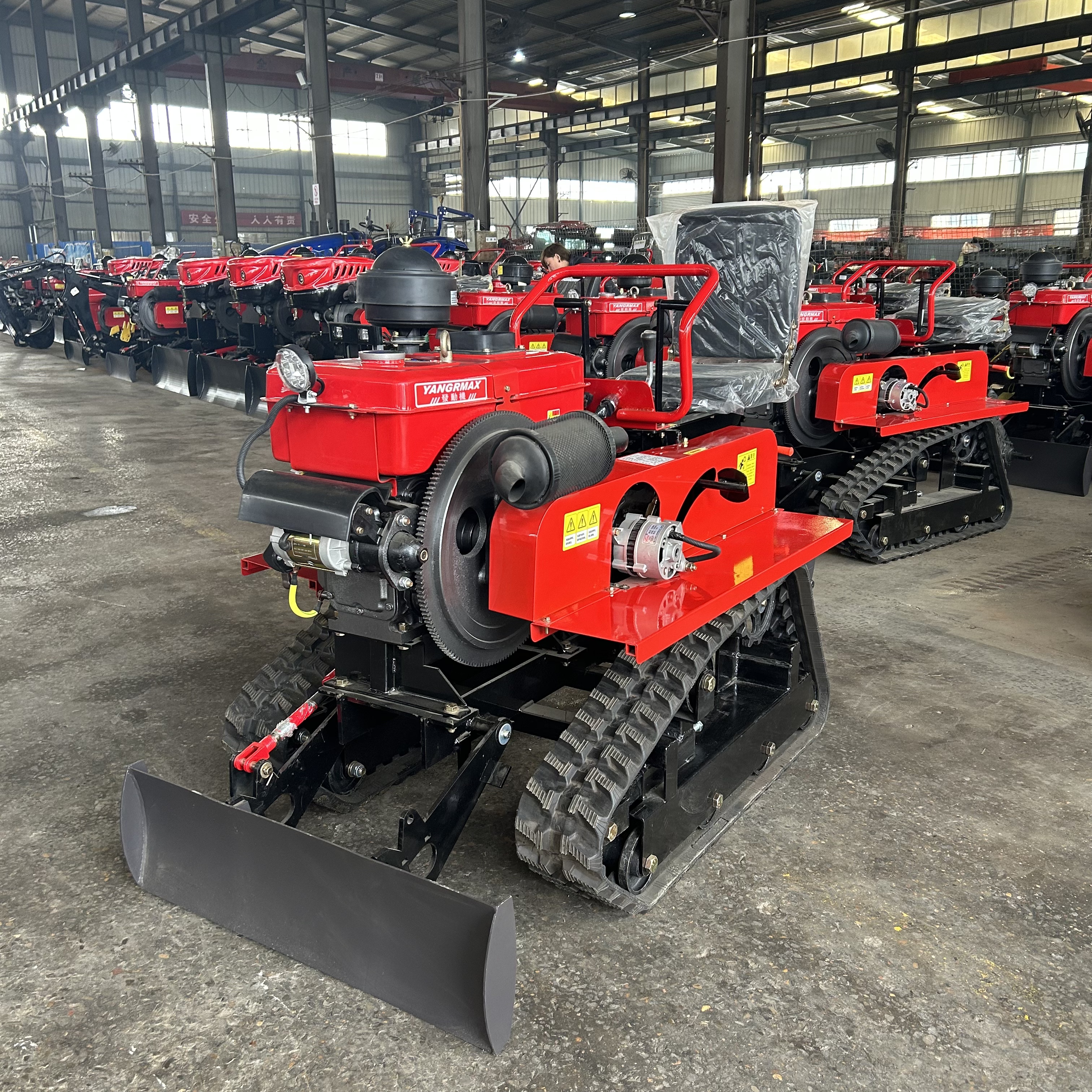 Mini Crawler Tractor with Dozer Blade | Compact Farm Power Tiller