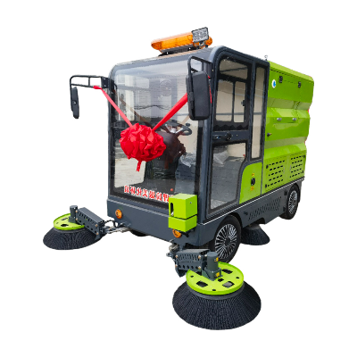 Electric Multifunctional Road Sweeper | Compact Ride-On Street Cleaning Machine