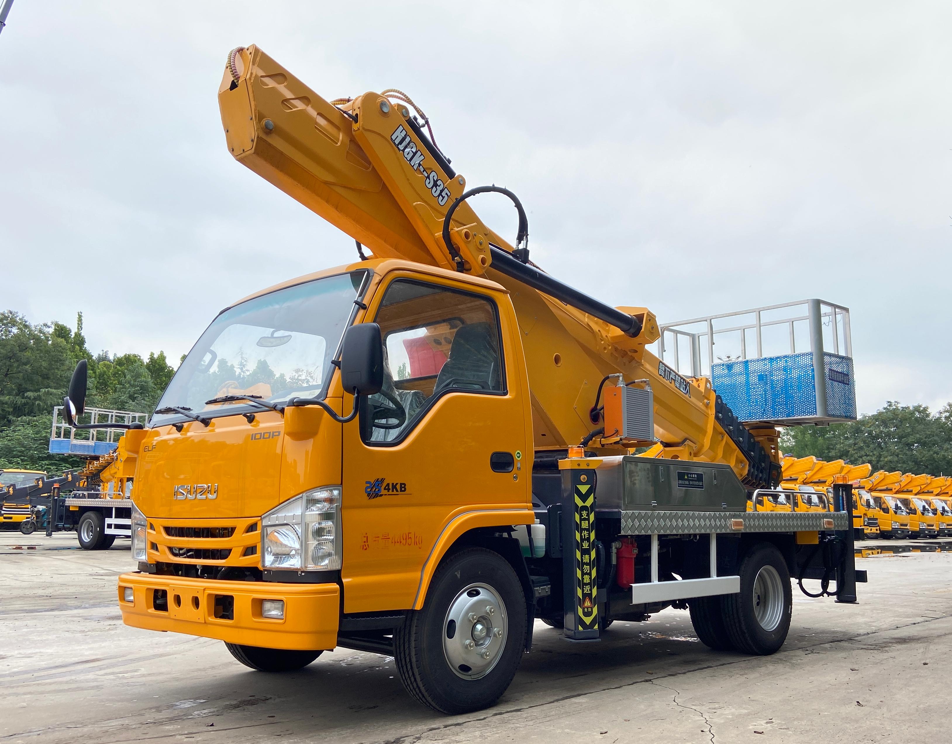Huajin Heavy Industry Isuzu 100P Blue Plate GK35 Aerial Work Truck | 33.3M High Altitude Operation Vehicle