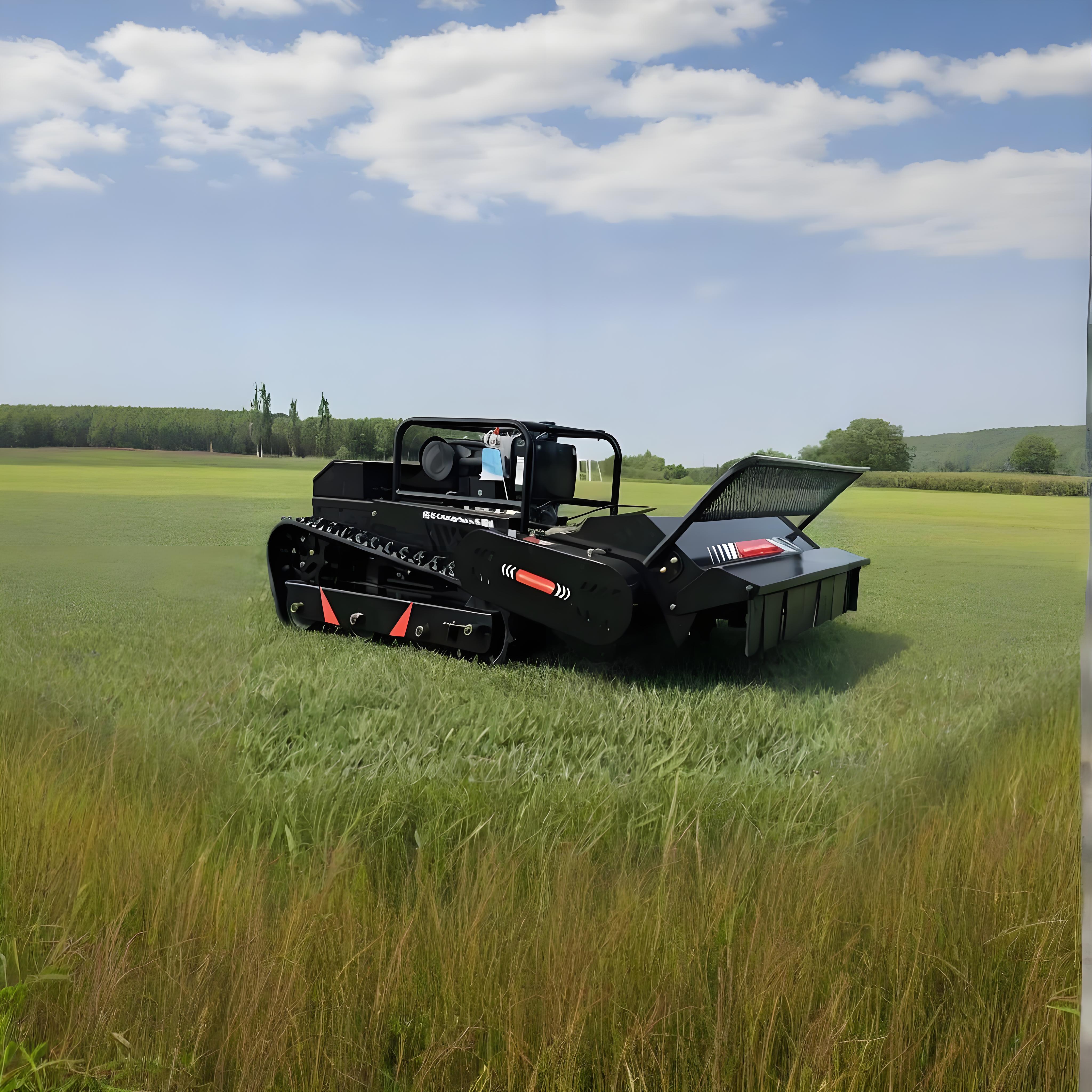 Industrial Grade 24V Remote-Controlled Excavator Lawn Mower 420cc Engine 1600W Flail Mower Forestry Mulcher for Farm Machines