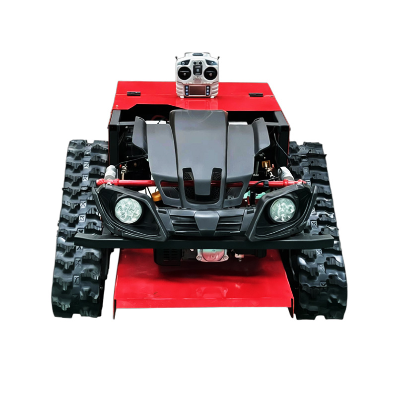 550 Red Remote Control Crawler Grass Cutting Machine