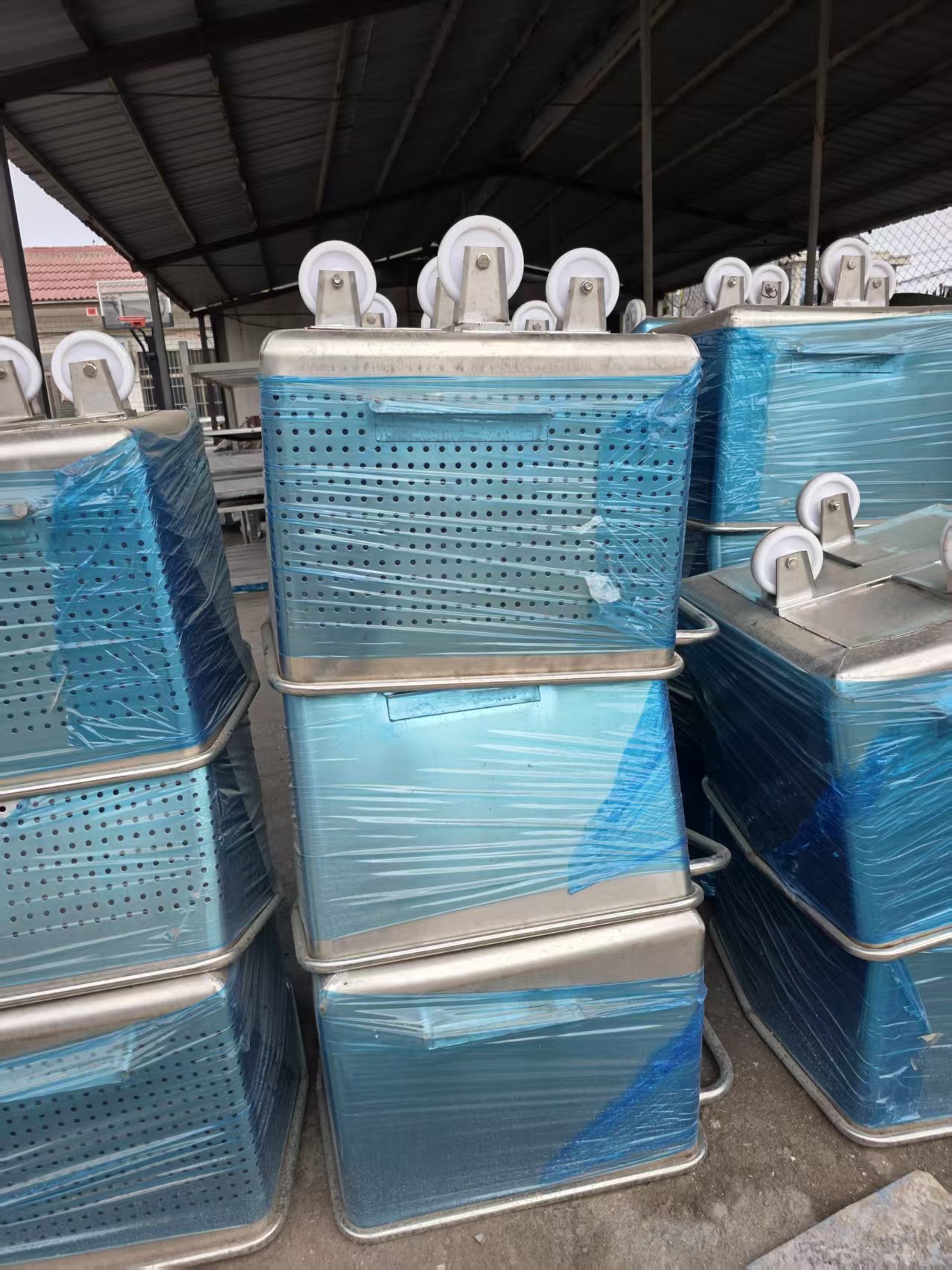 200L/400L Stainless Steel Tote Cart Food-grade Material Transport Cart