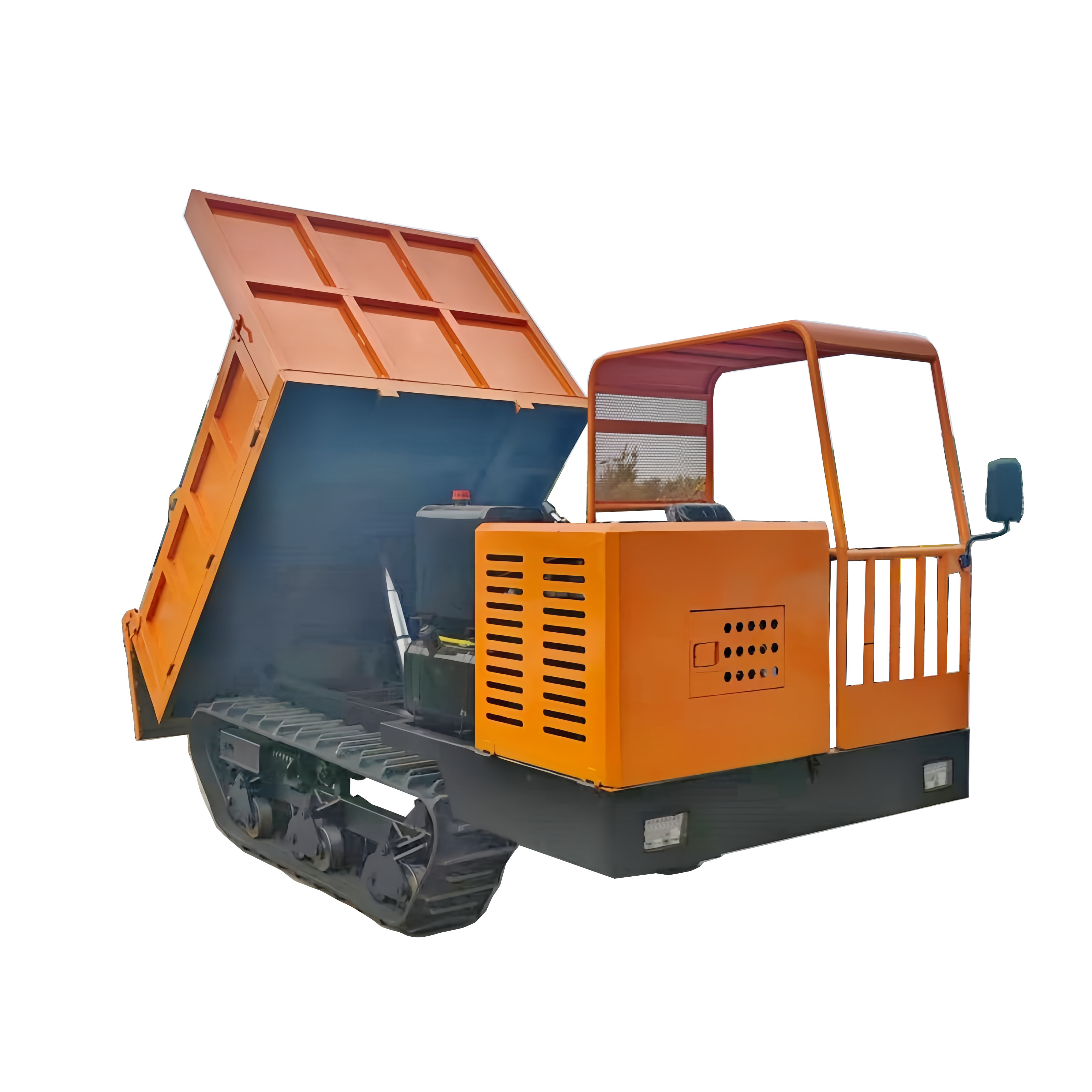 Versatile Tracked Transporter Featuring Floating Wheels and Hydraulic Action