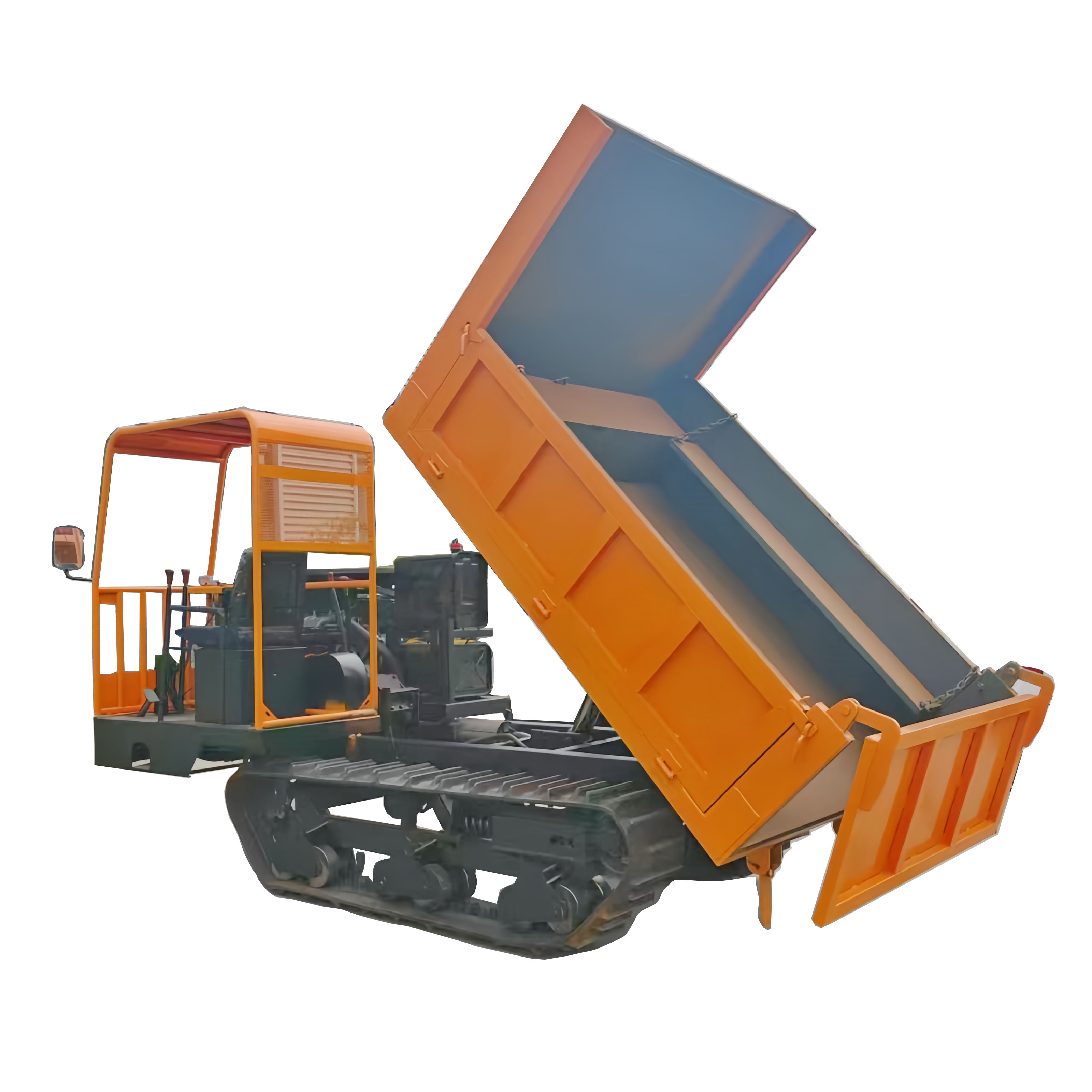 Versatile Tracked Transporter Featuring Floating Wheels and Hydraulic Action