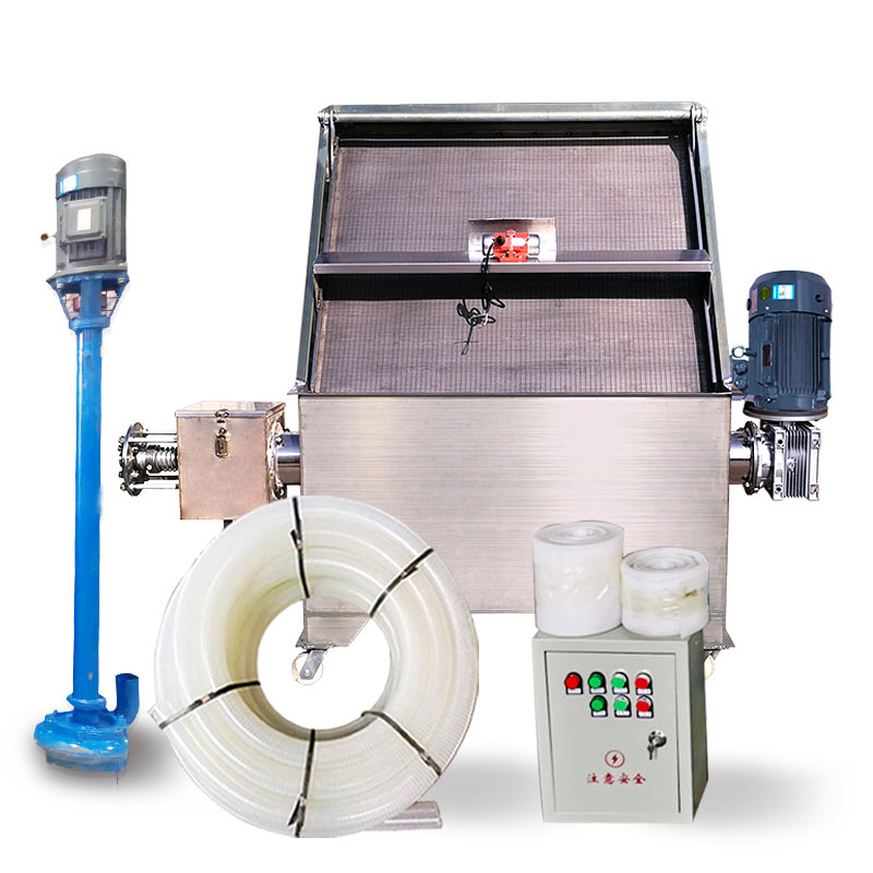 The inclined screen type dry-wet separator, model SD800, is suitable for materials with high water content.