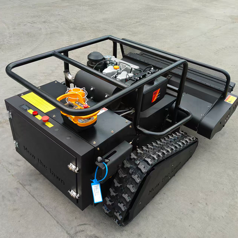 Free Delivery 4-Stroke DIY Remote Control Gasoline Lawn Mower with Push Shovel Crawler Best Selling