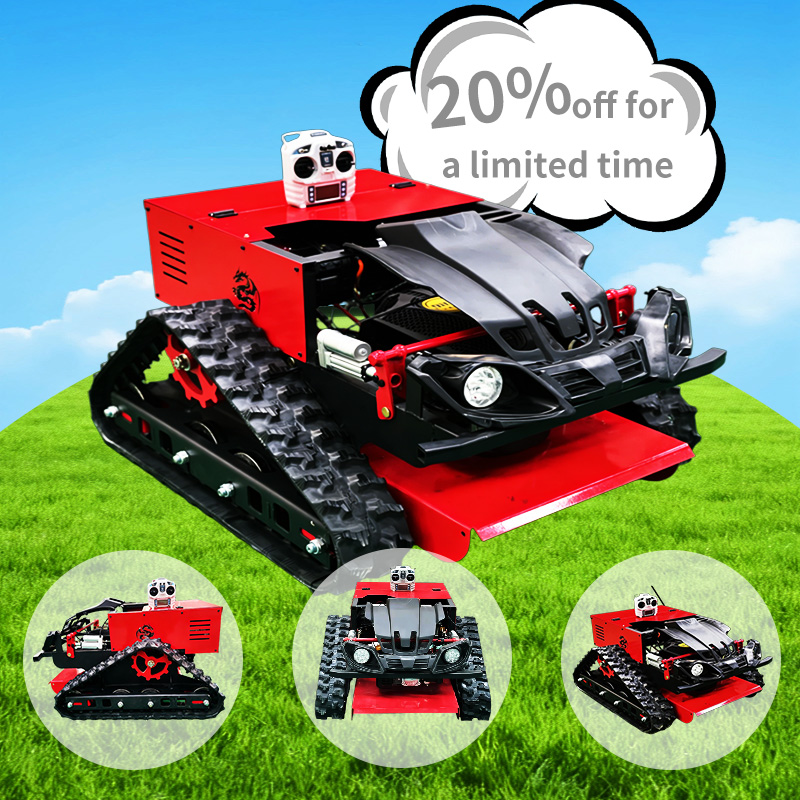 550 Red Remote Control Crawler Grass Cutting Machine