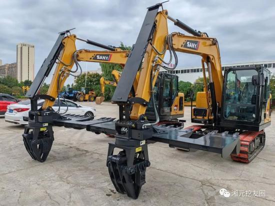 Excavator Sleeper Changer Hydraulic Sleeper Replacement Clamp 360° Rotating Fixture for Railway Maintenance